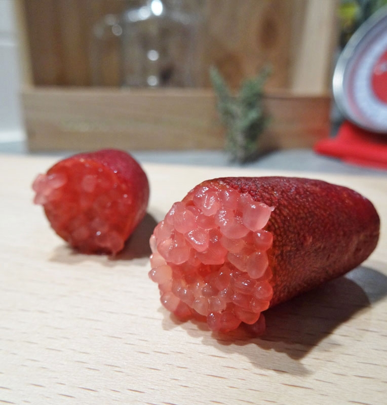 Citron Caviar Rose pink ice entier 500g provenance Australie